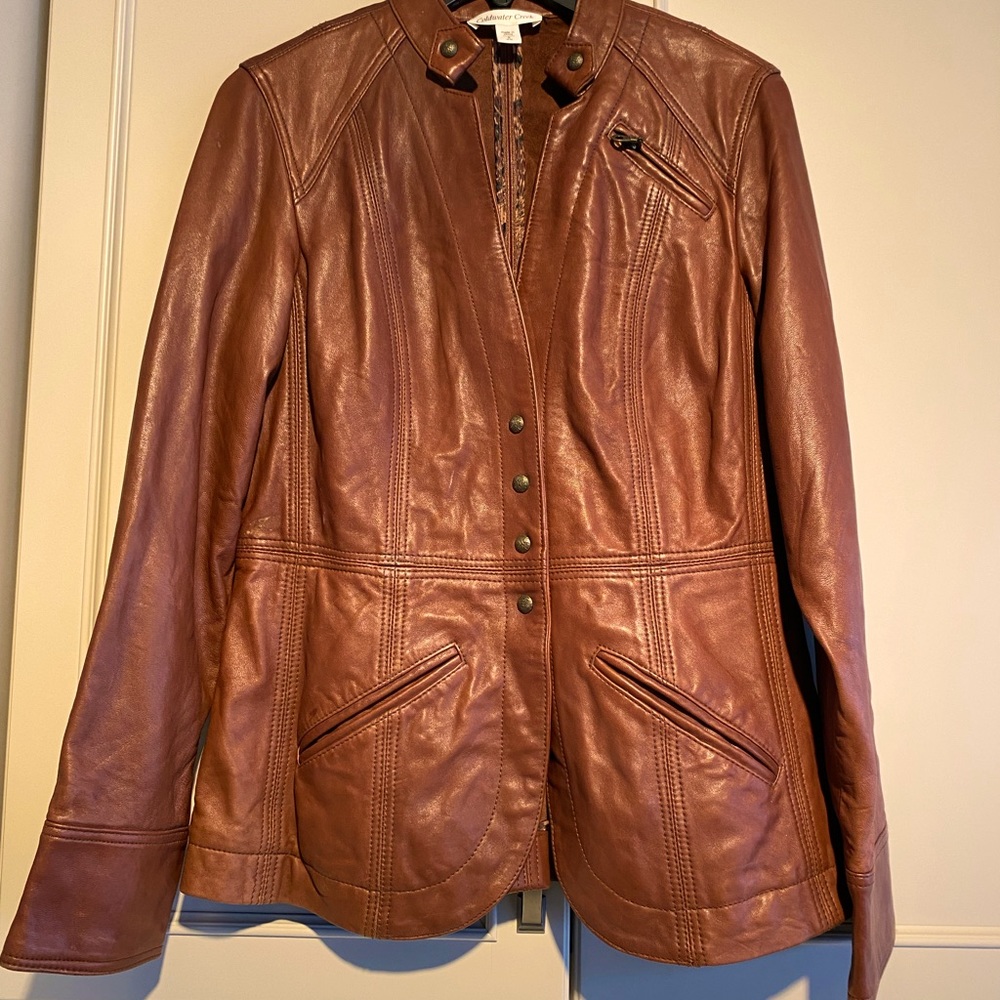 BNWT Coldwater creek supple leather jacket. Size small. $299
